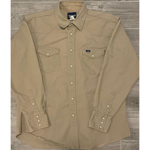 Wrangler Tan Pearl Snap